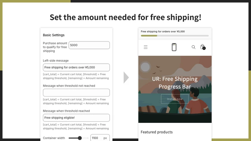 UR: Free Shipping Progress Bar