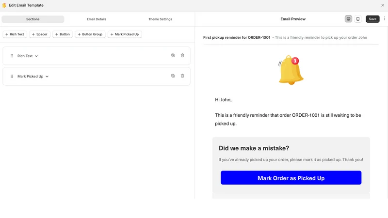 Piko ‑ Pickup Reminder