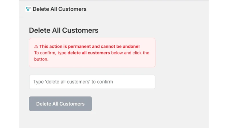 Delete All Customers
