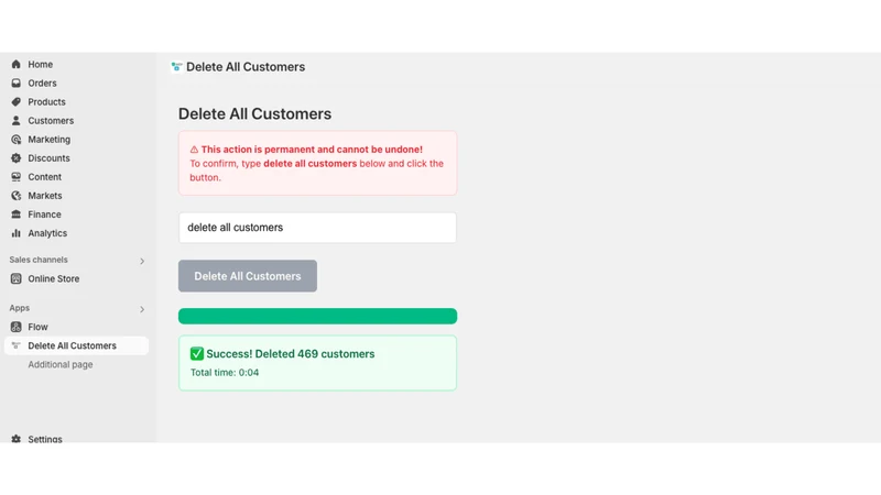 Delete All Customers