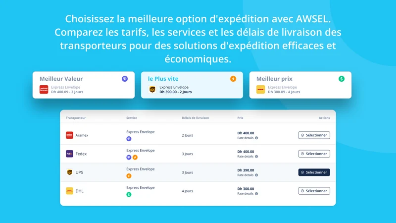 Awsel – Expédition smart