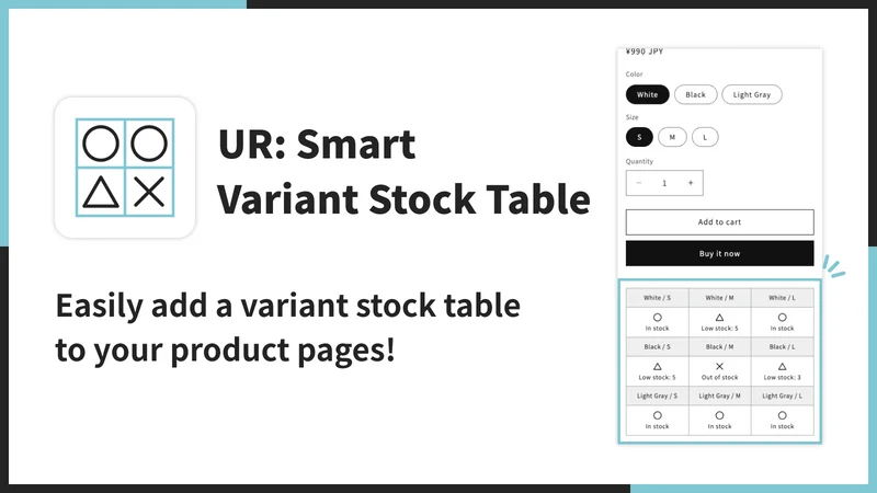 UR: Smart Variant Stock Table