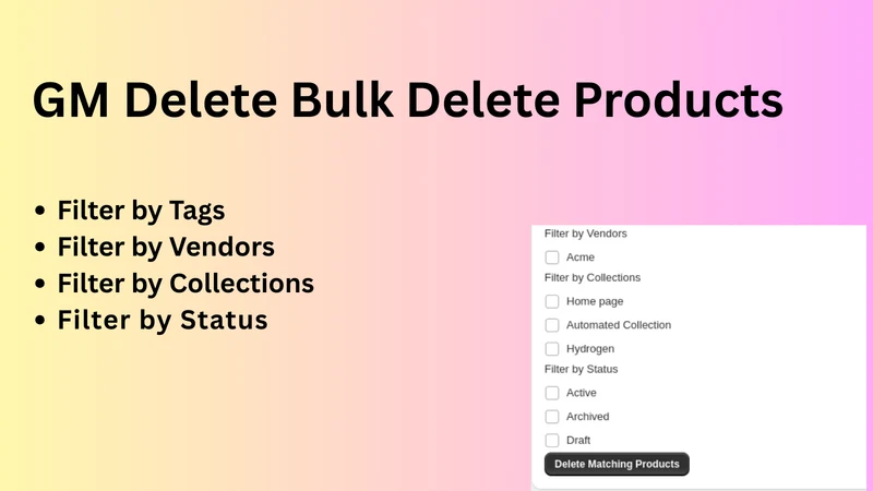 GM Delete Bulk Delete Products