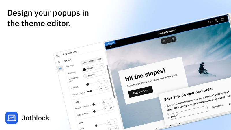Email Popups • Jotblock