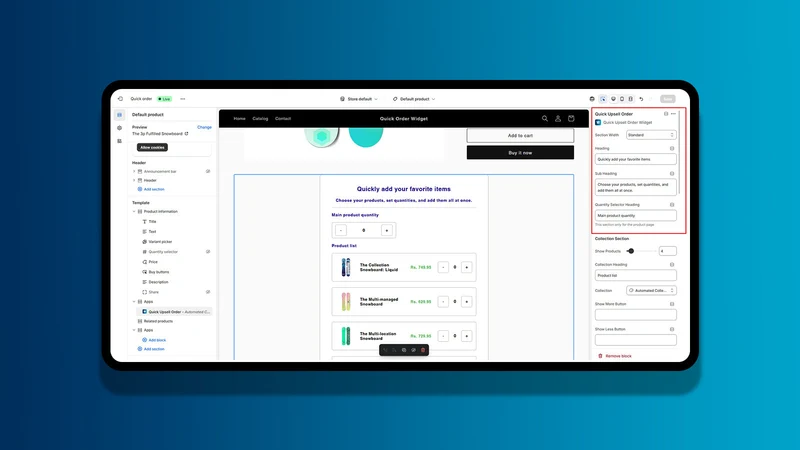 AOD ‑ Quick Order Form Widget