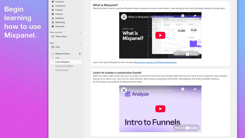 Mixpanel: Quick Integration