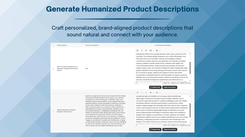 HumanizeGPT Product Writer