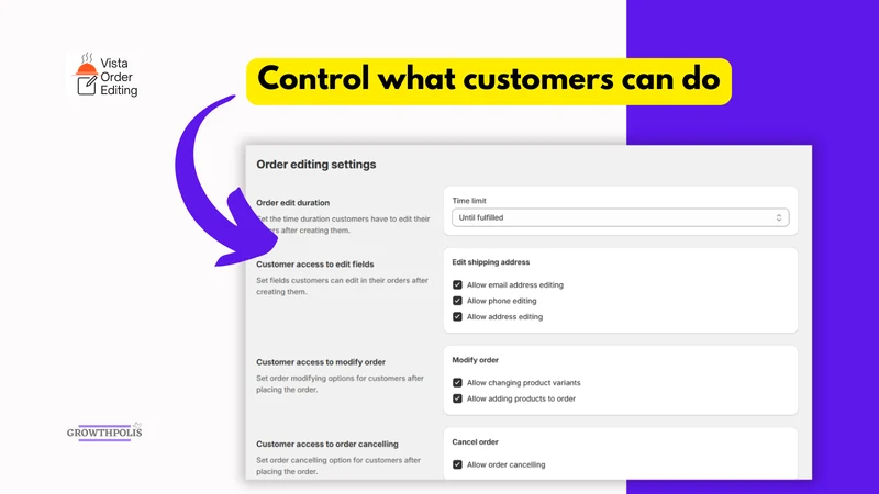 Vista Order Editing & Upsell