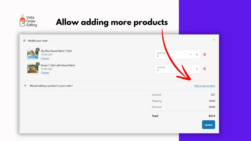 Vista Order Editing & Upsell