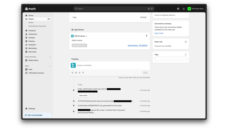 TOConline Invoices