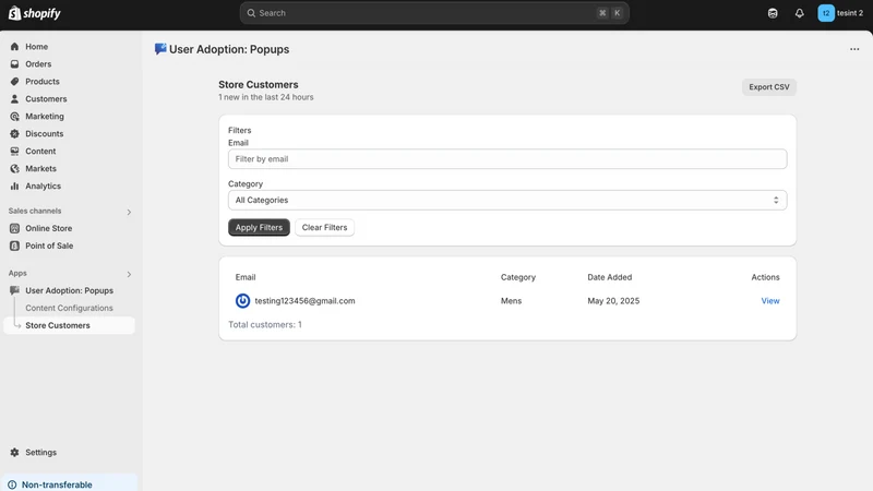 User Popup Email & Mobile