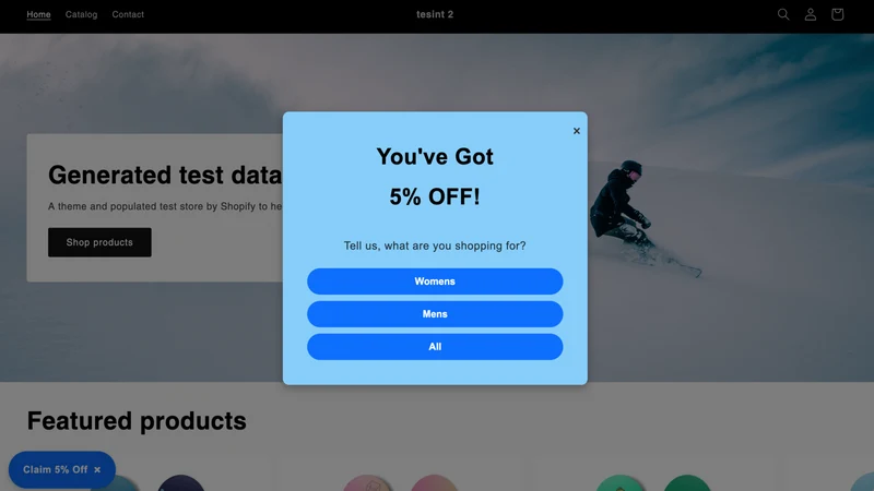 User Popup Email & Mobile