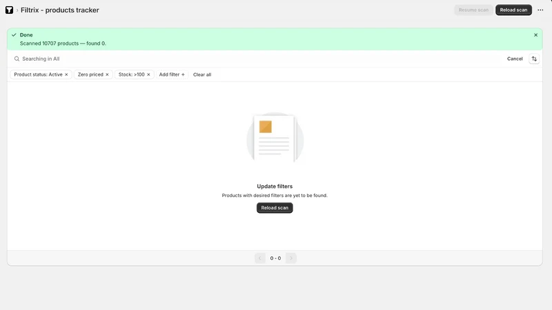 Filtrix ‑ products tracker