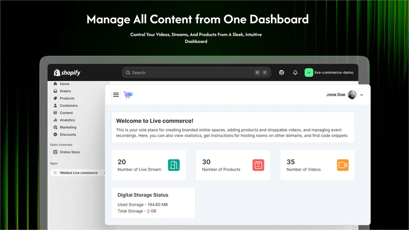 Webkul Shoppable & Live Videos