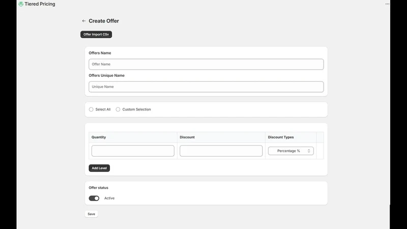 Valuapp ‑ Tier Pricing and MOQ