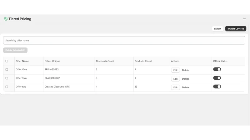 Valuapp ‑ Tier Pricing and MOQ