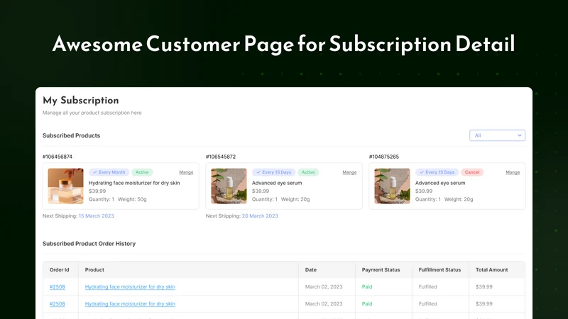 Rekitr Subscriptions App