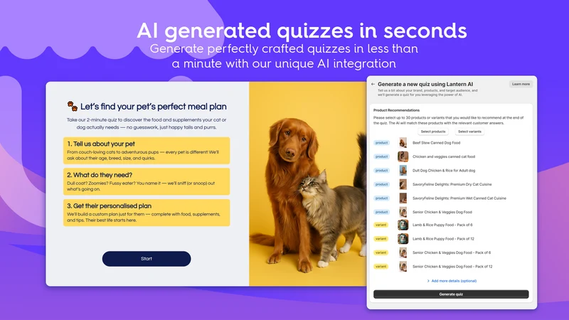 Lantern Product Quiz Builder