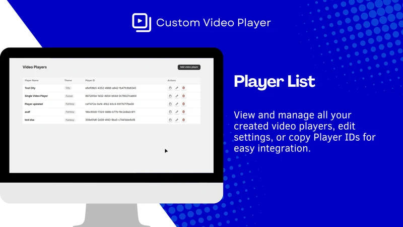 HX Custom Video Player