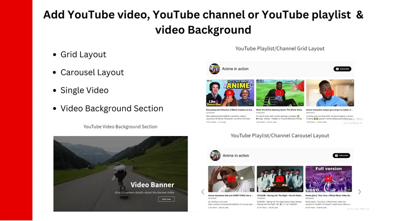 Ecom | Youtube Card & Gallery