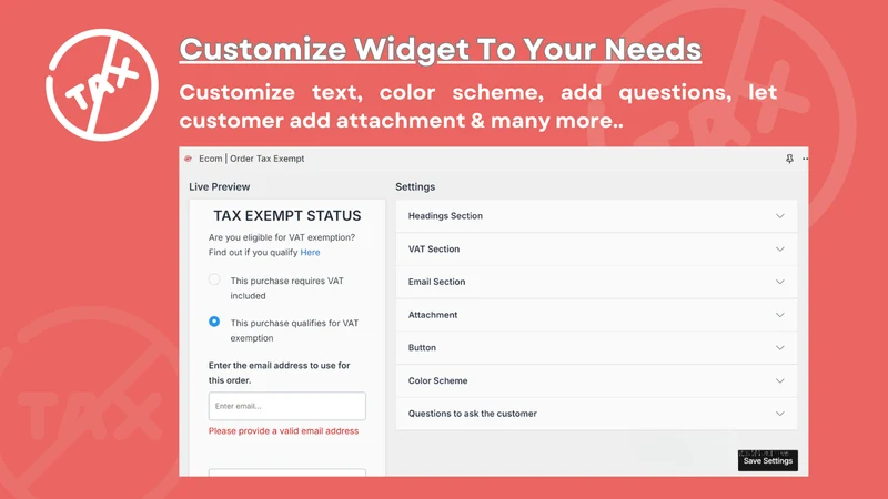Ecom | Order Tax Exempt