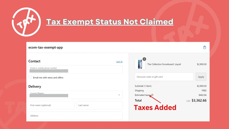 Ecom | Order Tax Exempt