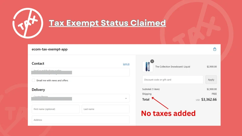 Ecom | Order Tax Exempt