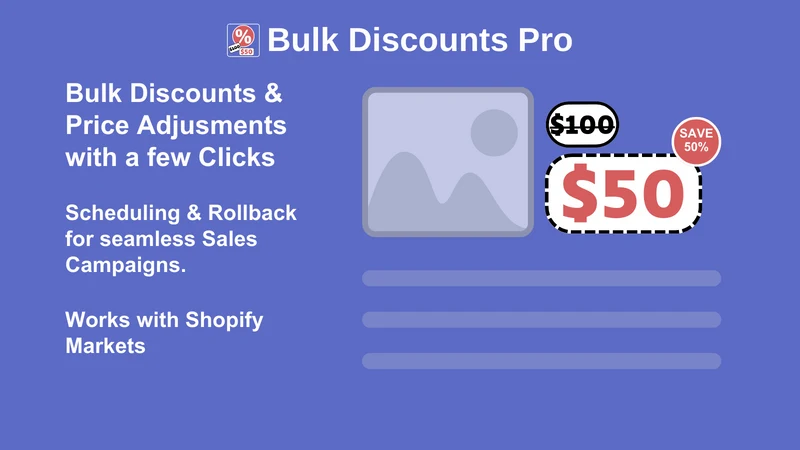 Bulk Discounts Price Editor