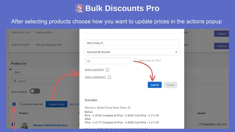 Bulk Discounts Price Editor