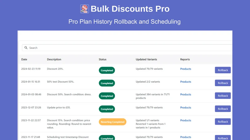 Bulk Discounts Price Editor