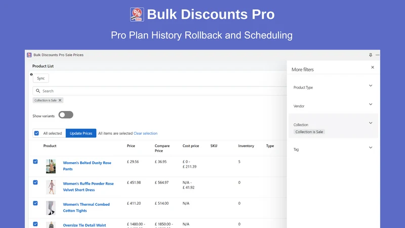 Bulk Discounts Price Editor