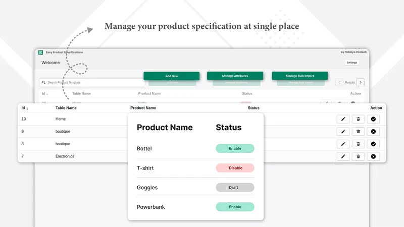 EasySpec Product Specification
