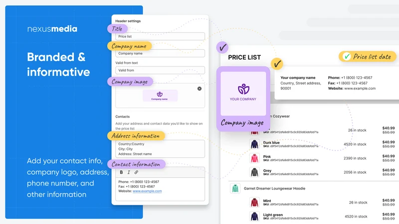 Price List Pro ‑ products list