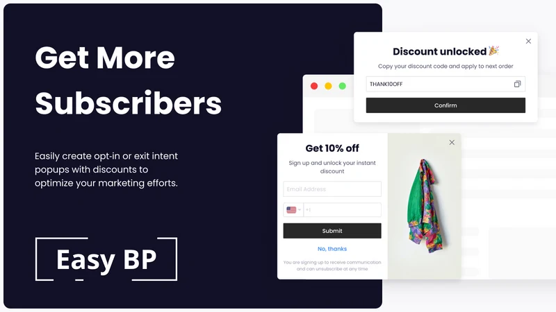 eLoyalty Pop Ups, Email Popups