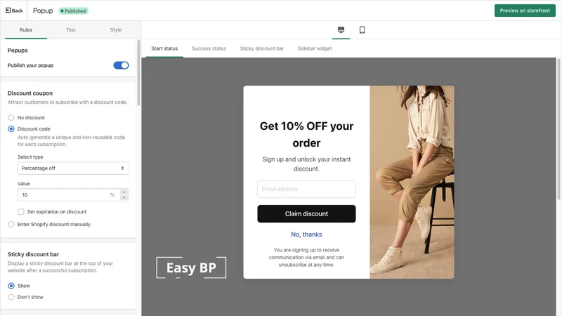 eLoyalty Pop Ups, Email Popups