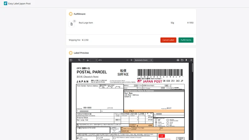 easyLabel: Japan Post