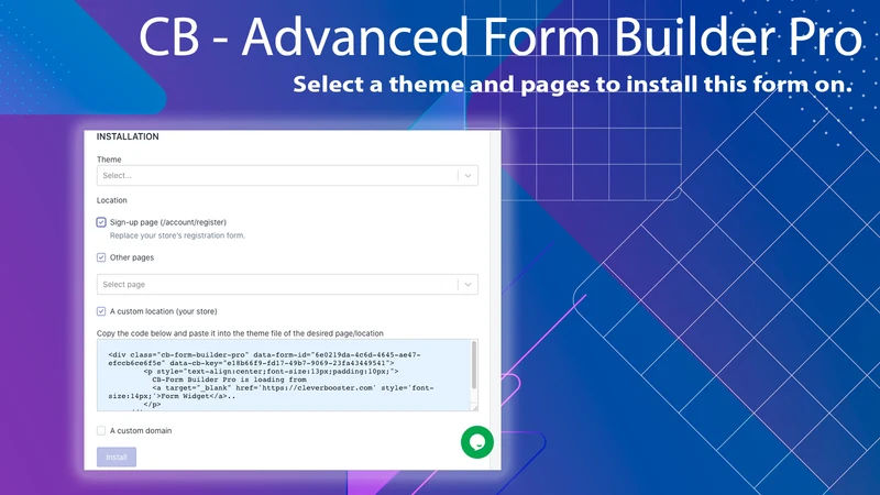 CB ‑ Advanced Form Builder Pro