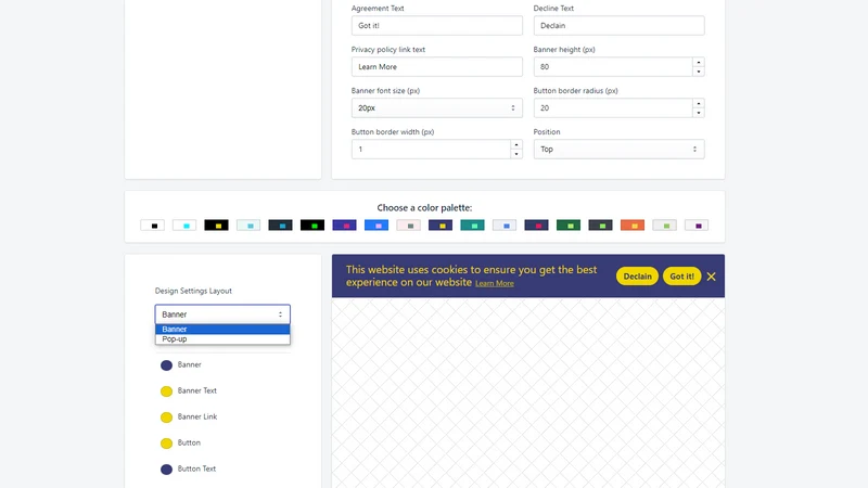 Easy Cookie Bar GDPR