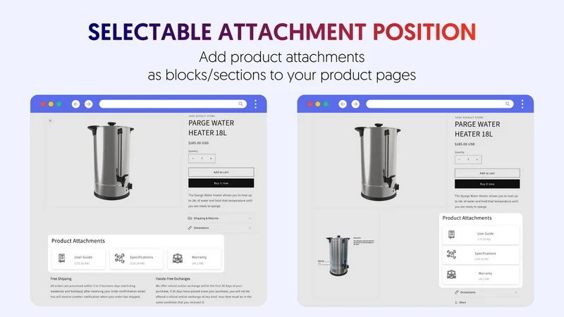 Easify Product Attachments