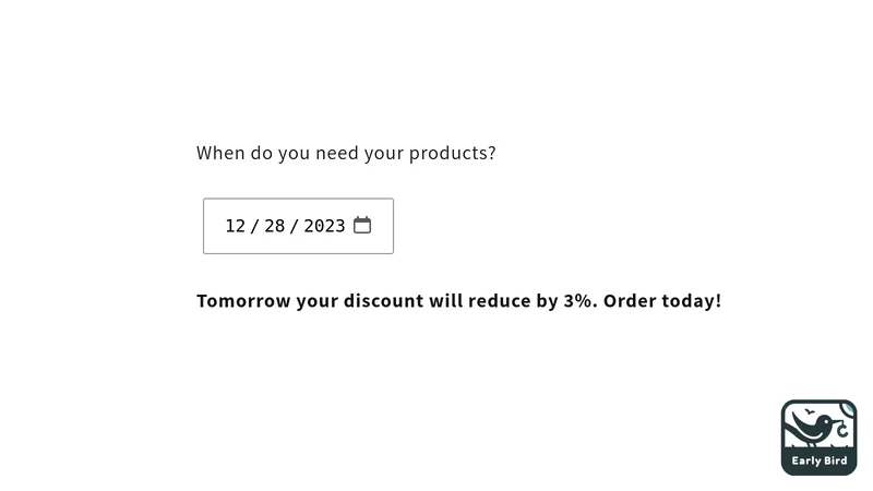 Early Bird Discount