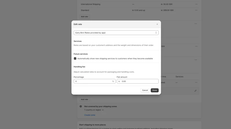 [OLD] ‑ Early Bird Shipping