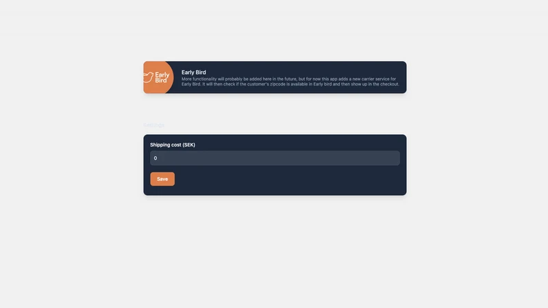 [OLD] ‑ Early Bird Shipping
