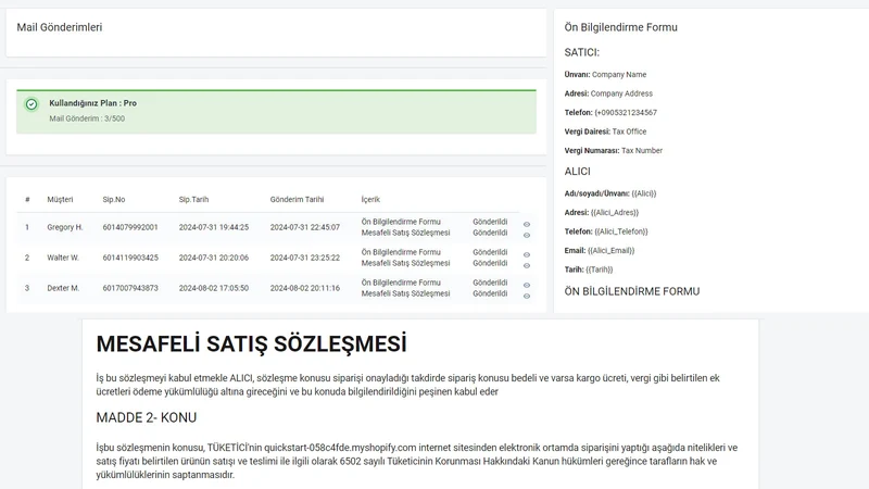 E‑Ticaret & KVKK Sözleşmeleri