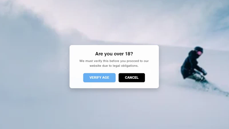E: 18+ Age Verification Popup