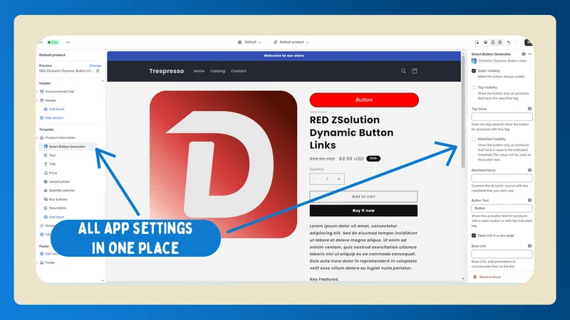 ZSolution Dynamic Button Links