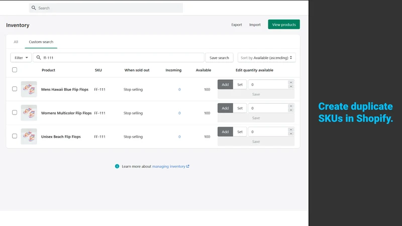 Duplicate SKU Sync Master