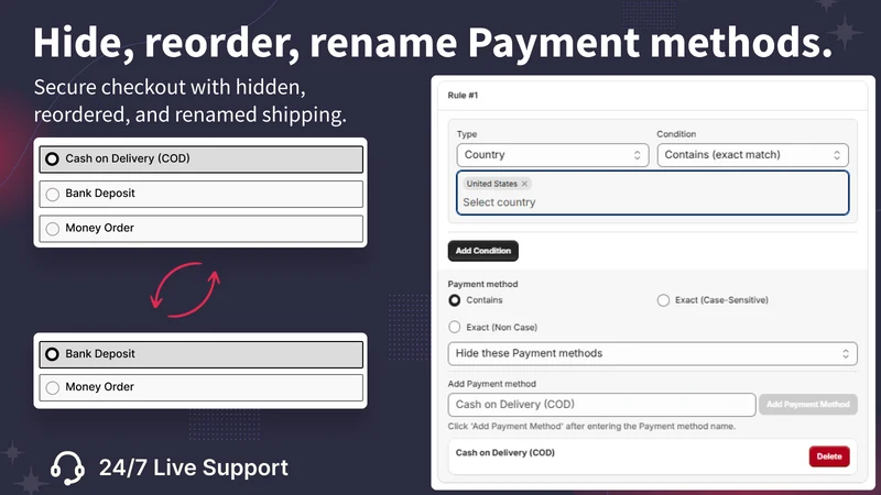 DS Hide Payment Hide Shipping