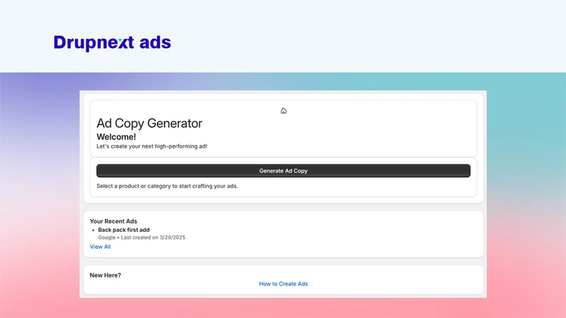 Drupnext Ads: AI + Tracking