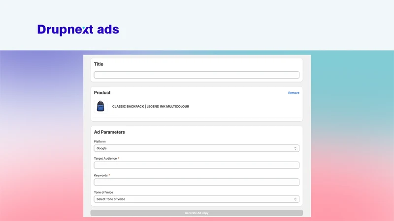 Drupnext Ads: AI + Tracking