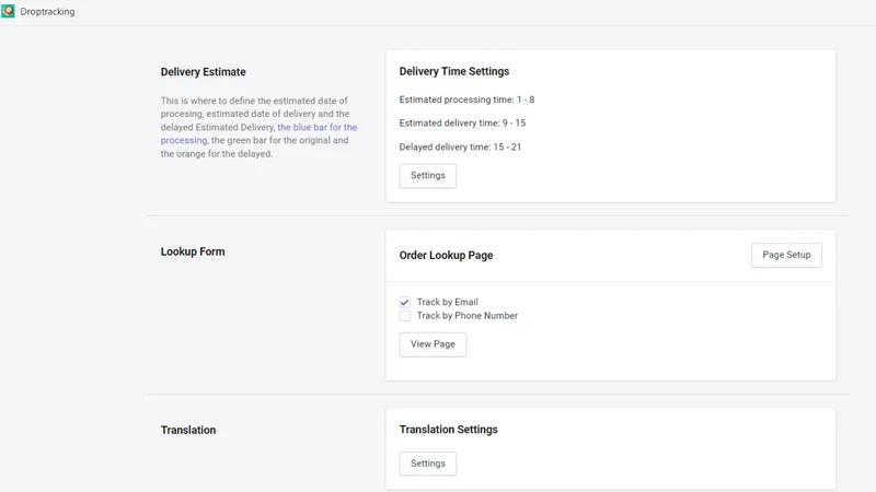 DropTracking ‑ Order Tracking